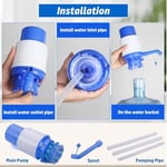 2 Paket Mavi Taşınabilir Manuel Su Pompası, 5 Galonluk Şişe için, Su Sürahisi Dispenseri Şişe Pompası İçme Suyu Pompası, 2-6 Galon için El Basın Su Soğutucu Dispenseri, Dış Mekan ve İç Mekanlar için