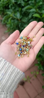 20 Adet 0.5 mm Maşallahlık İğneli Cam Karışık Renkli Nazar Boncuğu
