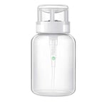 200 ml (7 oz) Oje Çıkarıcı Sıvı Şişe için İtmeli Boş Pompa Dağıtıcı, Beyaz Üst Kapak