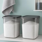 2000 Ml Deterjan Kabı Deterjan Saklama Kabı 2'li Set Antrasit