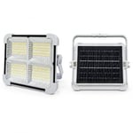200W Solar LED Projektör, 3 Renk Işık Modlu Şarjlı Kamp Lambası, USB Girişli Güneş Panelli Acil Durum Işığı İP44