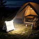 200W Solar LED Projektör, 3 Renk Işık Modlu Şarjlı Kamp Lambası, USB Girişli Güneş Panelli Acil Durum Işığı İP44