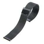 20mm Saat Kordonu Siyah Çelik Hasır Kolçak 1.Kalite Örgü Kordon