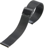 20mm Saat Kordonu Siyah Çelik Hasır Kolçak 1.Kalite Örgü Kordon