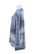 2165_Desenli Yırtmaçlı Oversize Tesettür Tunik