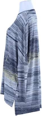 2165_Desenli Yırtmaçlı Oversize Tesettür Tunik