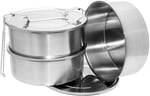 2,2 LT Paslanmaz Çelik 3lü Sefer Tası 2-3 Kişilik Yemek Taşıma Kabı 750ml Isıtılabilir 3 Kap 15x18cm