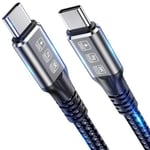 240W Thunderbolt 4 Kablo 6.5ft USB C Thunderbolt 4 Kablo Monitör Kablosu 40 Gbps Veri Aktarımını Destekler ve Thunderbolt 4/3 Monitör, Hub, Bağlantı İstasyonları ile Uyumlu Tek 8K/Çift 4K Video -