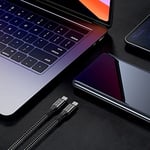 240W Thunderbolt 4 Kablo 6.5ft USB C Thunderbolt 4 Kablo Monitör Kablosu 40 Gbps Veri Aktarımını Destekler ve Thunderbolt 4/3 Monitör, Hub, Bağlantı İstasyonları ile Uyumlu Tek 8K/Çift 4K Video -