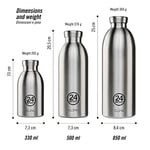 24BOTTLES Clima içecek şişesi 850 ml, termos 24 saat soğuk ve 12 saat sıcak, su şişesi,%100 mühürlü kapak, çevre dostu içecek şişesi, paslanmaz çelik, spor, koyu mavi