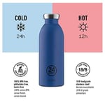 24BOTTLES Clima içecek şişesi 850 ml, termos 24 saat soğuk ve 12 saat sıcak, su şişesi,%100 mühürlü kapak, çevre dostu içecek şişesi, paslanmaz çelik, spor, koyu mavi