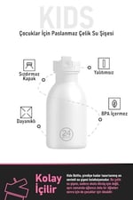 24Bottles Kids Bottle Sea Friends Pipetli Paslanmaz Çelik Çocuk Su Matarası 250 ml - Seçenekler: 0.3 Liters, 0.5 Liters, 250 ml, 500 ml