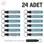 24'lü Hatıra Anahtarlık Set Gök Mavi Yeşil, Standart, MH-KAN8531X24, Gök Mavi & Yeşil, üniseks-bebek