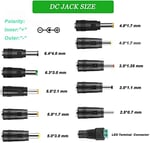 24V 2.5A AC DC Adaptör 60W Güç Kaynağı, LED Şerit Işığı, 3D Yazıcı, LCD Monitör, 5.5 x 2.5 mm ve 11 PCS DC Konnektörlü, 24 Volt 0-2500mA Cihazlarla Uyumlu