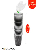 25 adet siyah çift duvarlı kahve bardağı 8 oz, küçük kağıt çay bardakları 250 ml, soğuk ve sıcak içecekler, Waffle Siyah