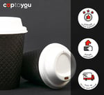 25 adet siyah çift duvarlı kahve bardağı 8 oz, küçük kağıt çay bardakları 250 ml, soğuk ve sıcak içecekler, Waffle Siyah