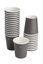 25 adet siyah çift duvarlı kahve bardağı 8 oz, küçük kağıt çay bardakları 250 ml, soğuk ve sıcak içecekler, Waffle Siyah