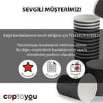 25 adet siyah çift duvarlı kahve bardağı 8 oz, küçük kağıt çay bardakları 250 ml, soğuk ve sıcak içecekler, Waffle Siyah