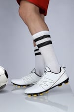 28524 Beyaz Çim Halı Saha Krampon Futbol Ayakkabısı