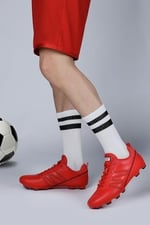 28524 Kırmızı Çim Halı Saha Krampon Futbol Ayakkabısı