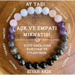 (2895) Aşk Mıknatısı Bileklik Ametist, Akik, Pembe Kuvars, Larvakit, Hematit, Ay Taşı renklı11 Battal Standart