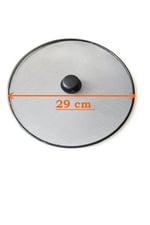 29 Cm Yağ Sıçratmaz Tel Kapak Üstten Tutmalı Metal Kızartma Kapağı Tava Üstü Sıçrama Önleyici Kapak