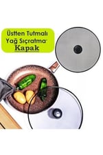 29 Cm Yağ Sıçratmaz Tel Kapak Üstten Tutmalı Metal Kızartma Kapağı Tava Üstü Sıçrama Önleyici Kapak