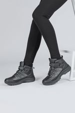 29194 Cırtlı Yüksek Bilekli Full Siyah Üniseks Çocuk Sneaker Günlük Spor Ayakkabı
