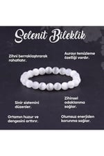 (2950) Sertifikalı Selenit Doğal Taş Bileklik 8 Mm - B804 Renkli Tek Ebat