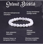(2950) Sertifikalı Selenit Doğal Taş Bileklik 8 Mm - B804 Renkli Tek Ebat