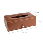 2K Suni Deri Peçetelik Mendil Kutusu 13 * 24 * 6 cm. Taba