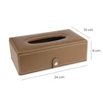 2K Suni Deri Peçetelik Mendil Kutusu 13 * 24 * 6 cm. Vizon