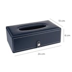 2K Suni Deri Peçetelik Mendil Kutusu 13 * 24 * 6 cm. Lacivert
