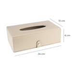 2K Suni Deri Peçetelik Mendil Kutusu 13 * 24 * 6 cm. Bej
