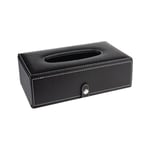 2K Suni Deri Peçetelik Mendil Kutusu 13 * 24 * 6 cm. Siyah