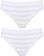 2li Kadın Sim Çizgili Bikini Külot Yüksek Bel İnce Lastik Ekonomik