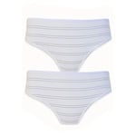 2li Kadın Sim Çizgili Bikini Külot Yüksek Bel İnce Lastik Ekonomik