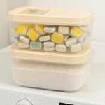 2'li Set 7,5 Lt Mega Banyo Düzenleyici Kayar Kapaklı Etiketli Toz Tablet Deterjan Saklama Kutusu
