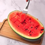 2'si 1 Arada Karpuz Dilimleyici ve Çatal, Paslanmaz Çelik, Ergonomik Saplı, Küp Kesim Özellikli
