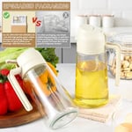 2'si 1 Arada Yağ Dağıtıcı ve Yağ Püskürtücüsü 2 adet, 16oz/470ml Pişirme için Cam Yağ Püskürtücüsü-DWTS Yağ Püskürtme Şişesi, Mutfak, Hava Fritözü, Mutfak, Salata, Izgara için Sis Zeytinyağı