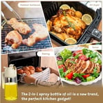 2'si 1 Arada Yağ Dağıtıcı ve Yağ Püskürtücüsü 2 adet, 16oz/470ml Pişirme için Cam Yağ Püskürtücüsü-DWTS Yağ Püskürtme Şişesi, Mutfak, Hava Fritözü, Mutfak, Salata, Izgara için Sis Zeytinyağı