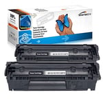 2x Toner HP Laserjet Q2612a M1005MFP M1319F MFP 1010 1012 1015 1018 1020 1022 3020 3030 3050 3052 3055 Canon LBP2900 LBP2900i - Siyah 2.000 Sayfa