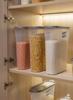 3 Adet 4 Litre Şeffaf Plastik Lüks Erzak Bakliyat Saklama Kabı Kiler Box