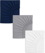 3 Adet 65 x 95 + 10 cm Anne Yanı Lastikli Penye Kumaş Bebek Çarşafı