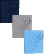 3 Adet 65 x 95 + 10 cm Anne Yanı Lastikli Penye Kumaş Bebek Çarşafı