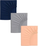 3 Adet 65 x 95 + 10 cm Anne Yanı Lastikli Penye Kumaş Bebek Çarşafı