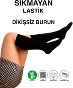 3 Çift Yüksek Kalite Teni Göstermeyen Yumuşak Dikişsiz Dizaltı Uzun Bambu Kadın Çorap