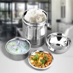 3 Kaplı Yemek Termosu 304 Sıcak Soğuk Isı Korumalı 18/10 Krom Kalite%100 Paslanmaz Çelik Sefer Tası