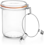 3 Klipsli Cam Kavanoz 580 ml (2 Adet)