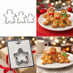 3’lü Adam Kurabiye Kalıbı Seti – Paslanmaz Çelik Gingerbread Figür Hamur Kesici